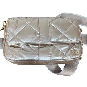 OLIVER THOMAS Bestie Baguette Quilted Crossbody Rose Gold NWOT